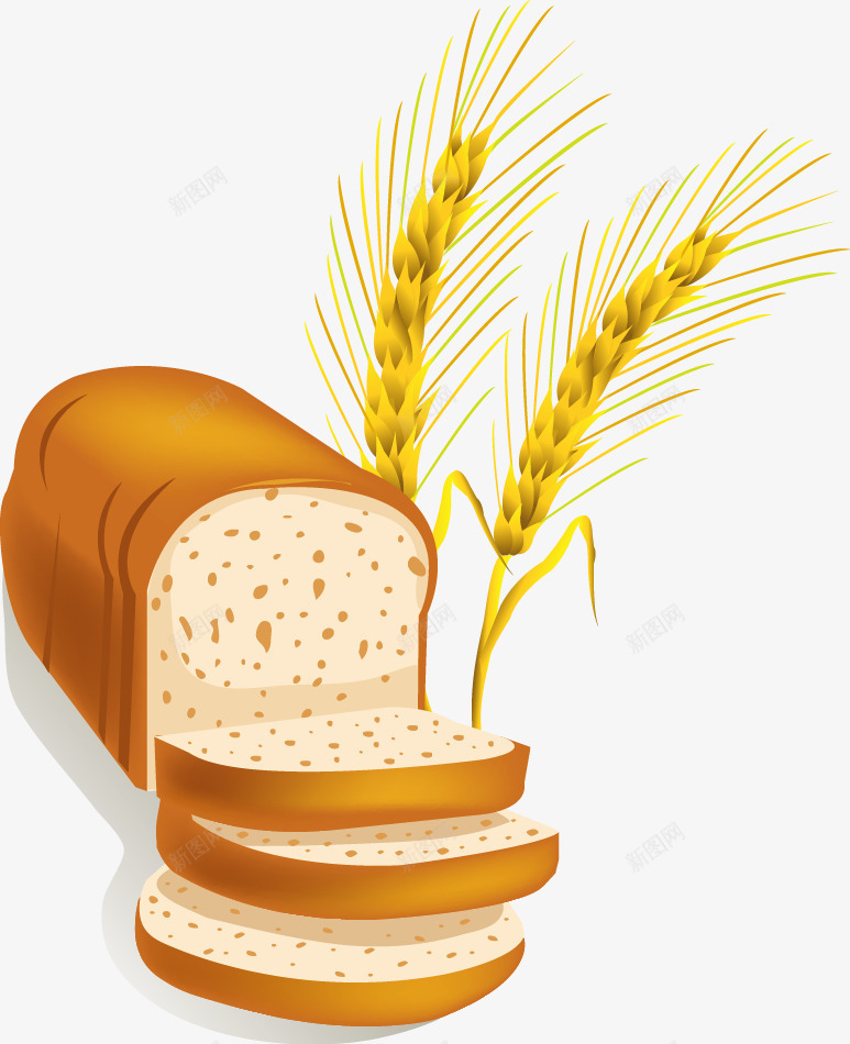 小麦面包片png免抠素材_88icon https://88icon.com 卡通 小麦面包片矢量素材免费下载 烘焙食品 美食 面包 麦穗