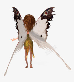 卡通女人蝴蝶翅膀背部素材