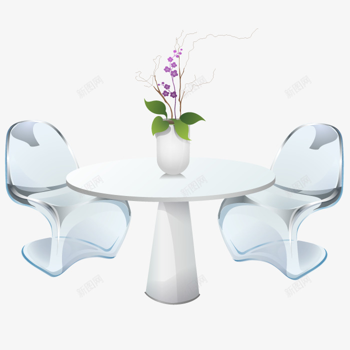 商务玻璃桌椅png免抠素材_88icon https://88icon.com 手绘 拟物化 桌椅 玻璃