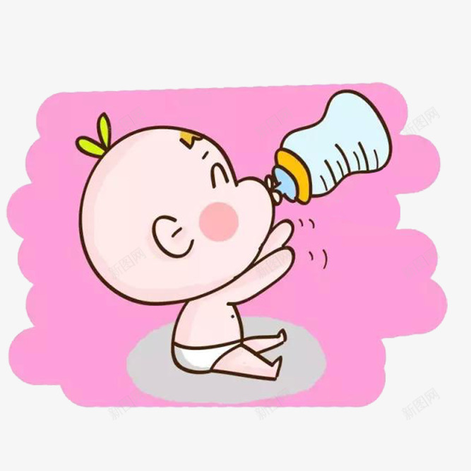 可爱的卡通宝宝吃奶瓶png免抠素材_88icon https://88icon.com 亲子 卡通 吃奶 吃奶瓶 宝宝 宝宝吃奶 母婴