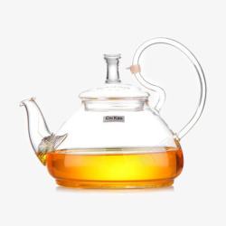红茶壶玻璃泡茶壶手工吹制耐热玻璃花果高清图片