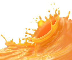 橙汁果汁飞溅效果元素素材