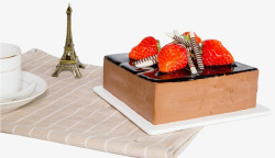 草莓上市巧克力蛋糕高清图片