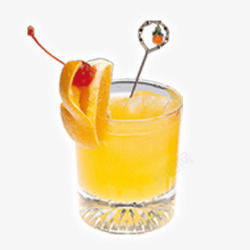 橙汁玻璃杯冷饮加冰素材