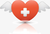 爱心义卖主题爱心翅膀主题医疗网页图标图标