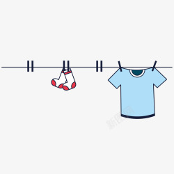 绳子晾衣服矢量图素材