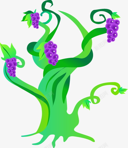 葡萄树png免抠素材_88icon https://88icon.com 手绘葡萄树 景观树 紫色葡萄 葡萄树 葡萄树藤