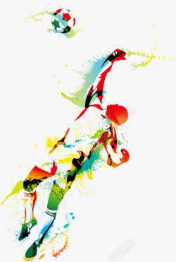 彩绘足球彩绘足球守门员矢量图高清图片
