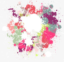 彩色墨迹矢量图素材