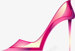 性感女鞋粉色玻璃高跟鞋高清图片
