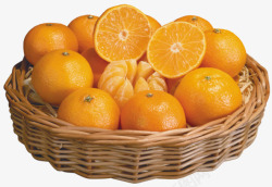 篮筐里的新鲜橙子素材