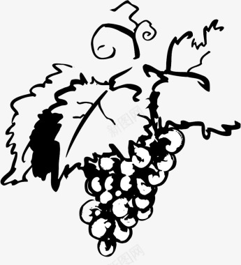 手绘葡萄酒庄图标图标