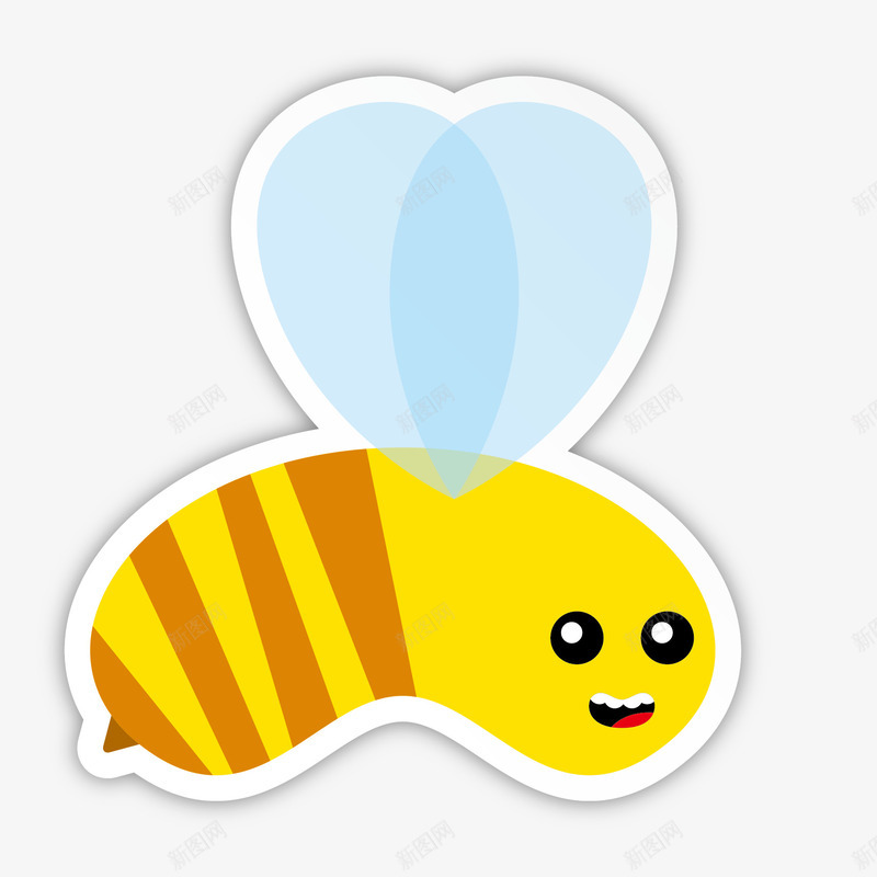 黄色蜜蜂矢量图ai免抠素材_88icon https://88icon.com 翅膀 萌萌蜜蜂 蜜蜂 黄色 矢量图