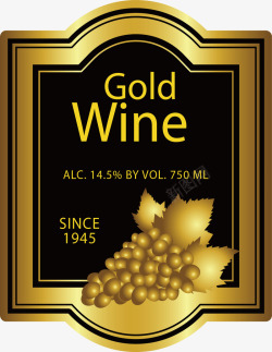 金色葡萄酒标签素材
