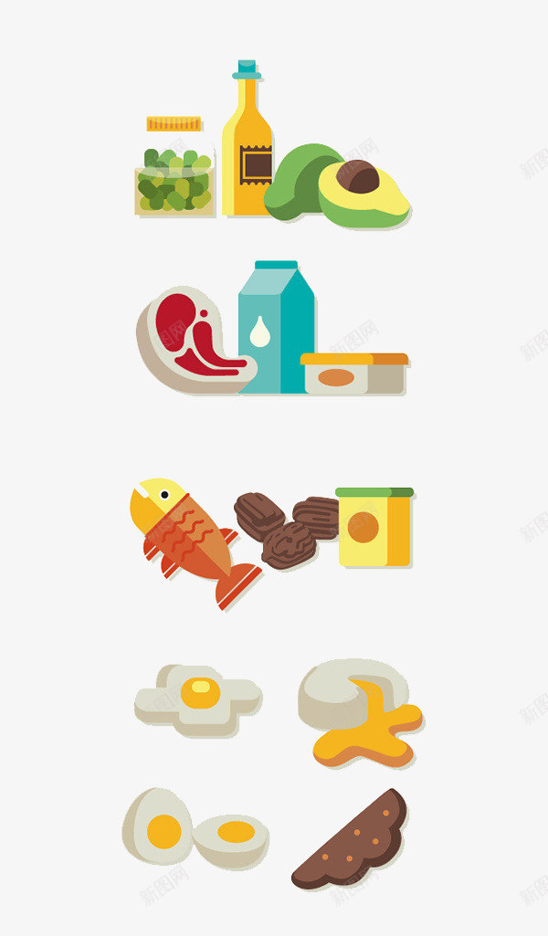 手绘卡通各种食物图案png免抠素材_88icon https://88icon.com 卡通食品 巧克力 手绘卡通食物 手绘美食 牛奶 肉 食物 饮料 饮食 鱼 鸡蛋