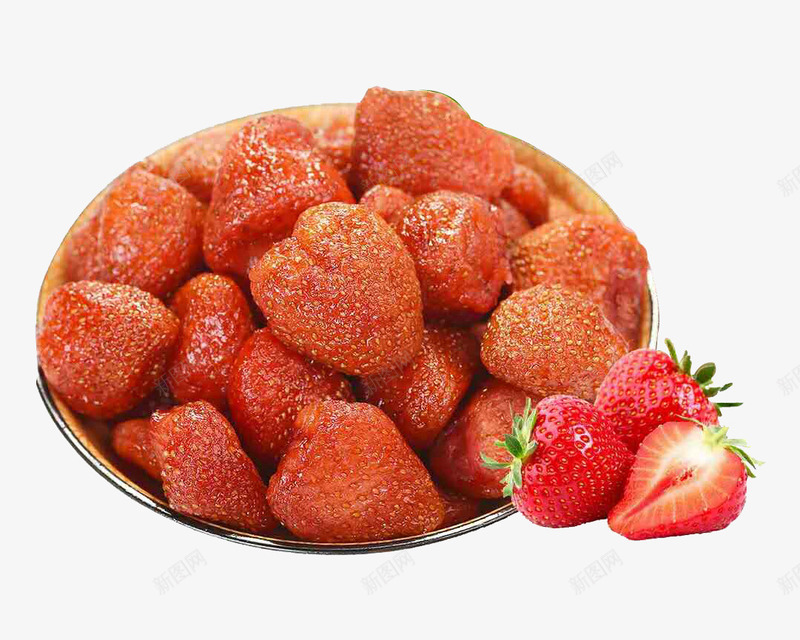 美味的草莓干png免抠素材_88icon https://88icon.com 小零食 水果干 甜食 红色 美味 草莓 草莓干 食品