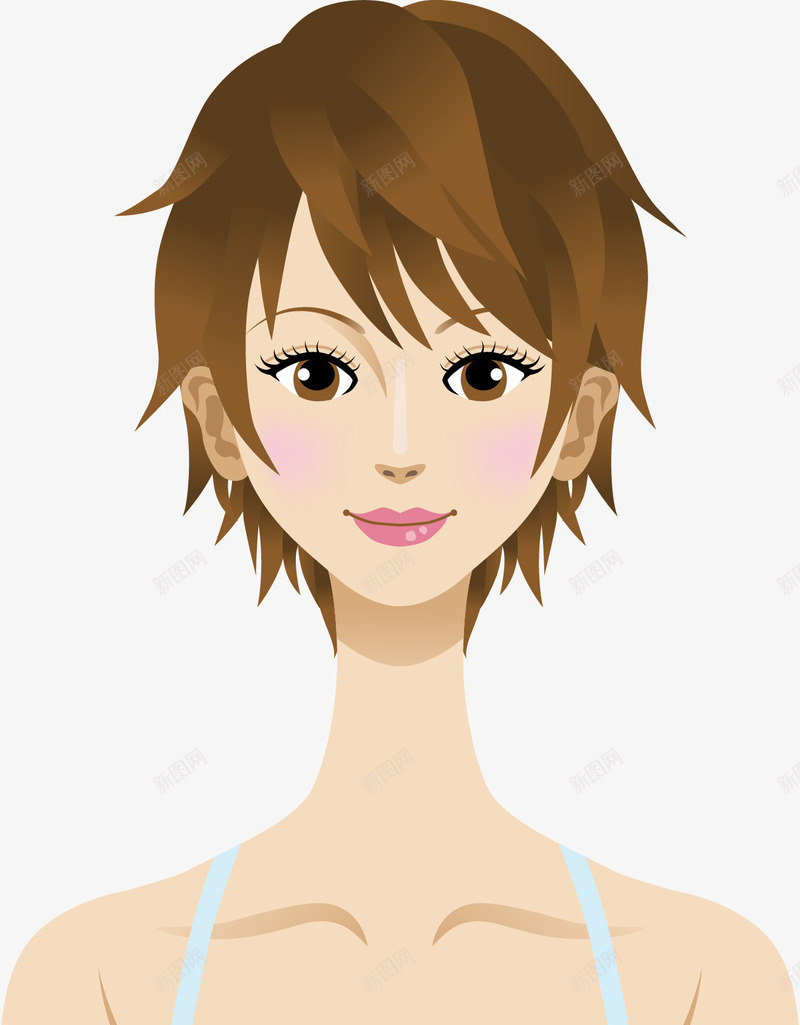 卡通短头发女人图png免抠素材_88icon https://88icon.com 五官 人 人物 人脸 口鼻 女人 女人图 女人正脸 女人脸 漂亮女人 矢量女人 脸