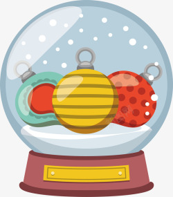 彩色圣诞球水晶球素材
