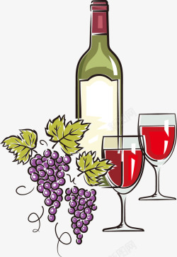 卡通手绘葡萄酒酒杯矢量图素材