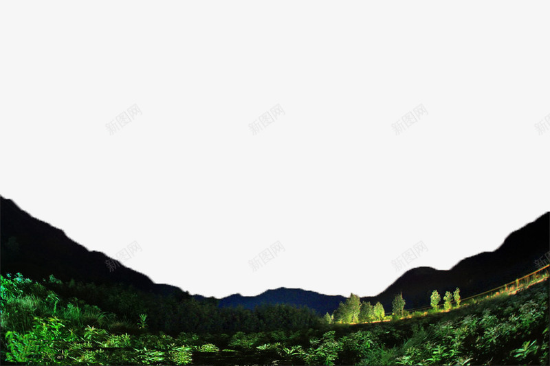 树林里的灯光png免抠素材_88icon https://88icon.com 仲夏 仲夏夜之梦 光线 夏天 夜晚 山峰 树木 树林 灯光 自然 黑暗