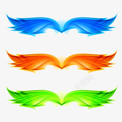 抽象彩色翅膀素材