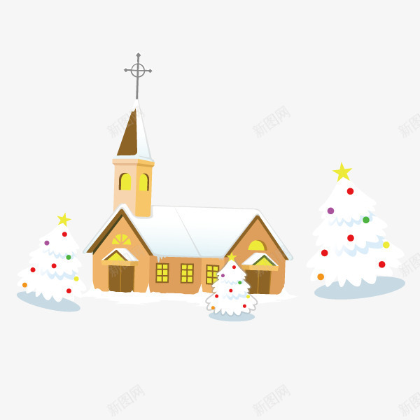 圣诞节房屋下雪矢量图ai免抠素材_88icon https://88icon.com 下雪 圣诞节 房屋 矢量图