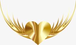 金色心形翅膀素材