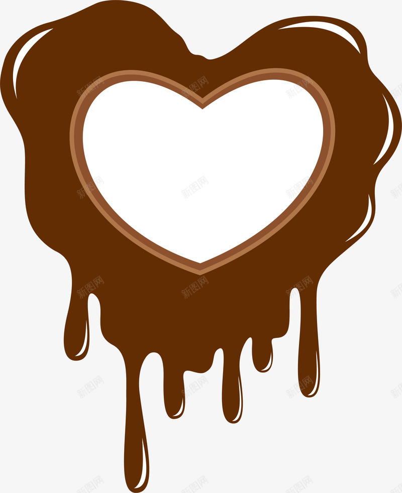 卡通巧克力酱标签png免抠素材_88icon https://88icon.com 免抠PNG 巧克力 巧克力酱效果 心形边框 爱心 爱心标签 食品标签