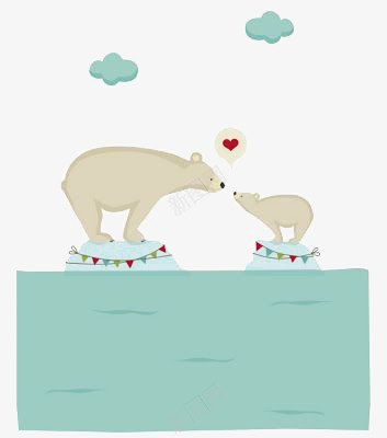 手绘北极熊png免抠素材_88icon https://88icon.com 动物 北极熊插画 南极 卡通小熊 手绘小熊 熊妈妈 熊宝宝
