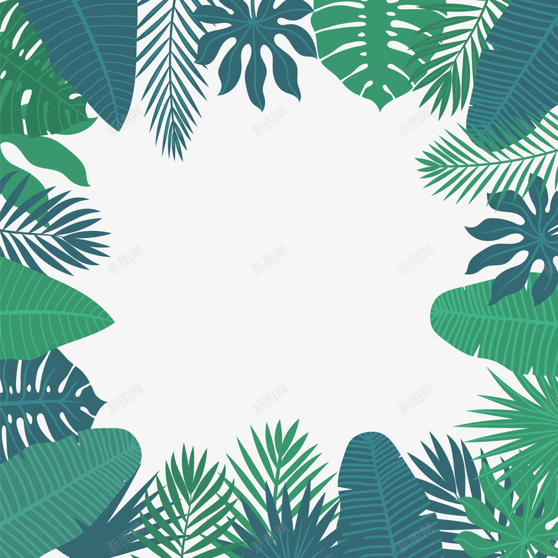 夏日植物边框矢量图eps免抠素材_88icon https://88icon.com 夏日 夏日边框 植物 植物边框 矢量边框 边框PNG 矢量图