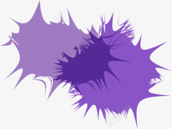 手绘紫色爆炸标签素材