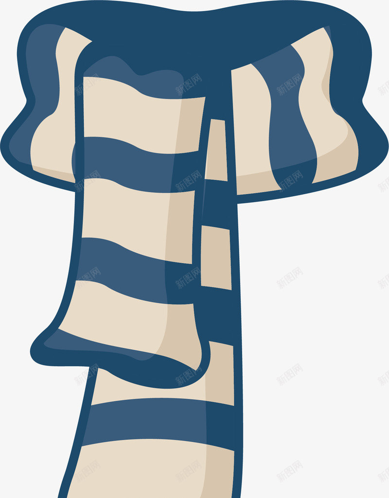 卡通手绘蓝色的围巾png免抠素材_88icon https://88icon.com 冬天 创意 动漫动画 卡通手绘 简约 蓝色的围巾
