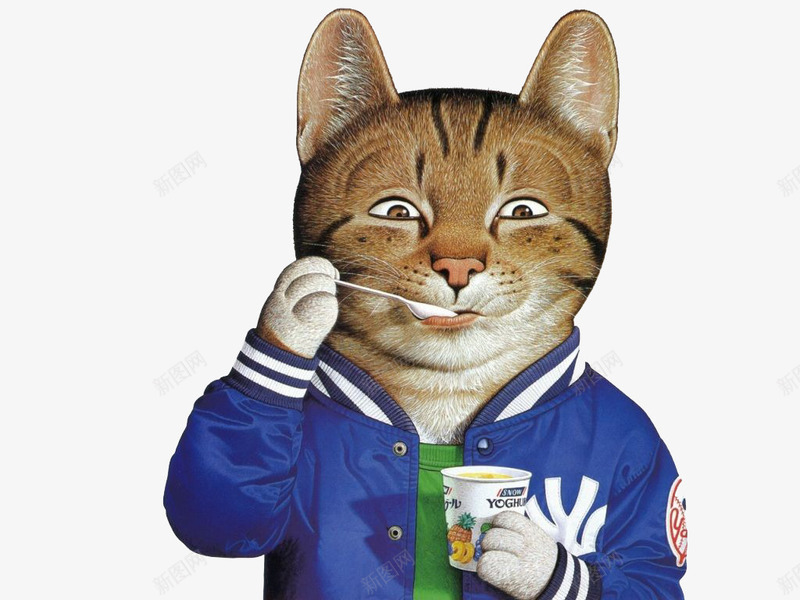 吃冰激凌的猫png免抠素材_88icon https://88icon.com 冰激凌 猫咪 穿衣服 蓝色