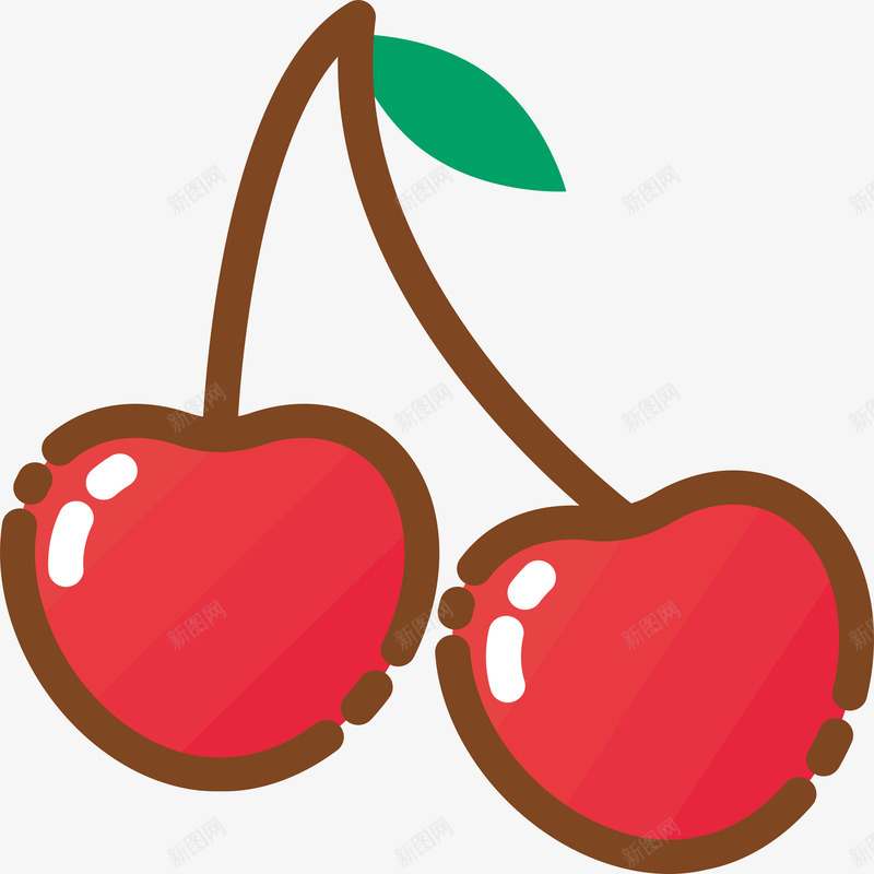 卡通樱桃水果矢量图ai免抠素材_88icon https://88icon.com 健康 卡通 樱桃 樱桃设计 水果 水果设计 矢量图