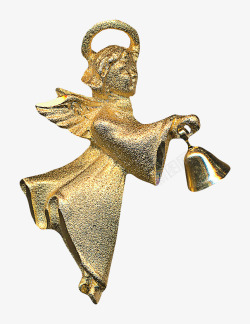 金色金属天使铃铛素材