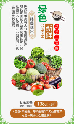 绿色新鲜蔬菜文案排版素材