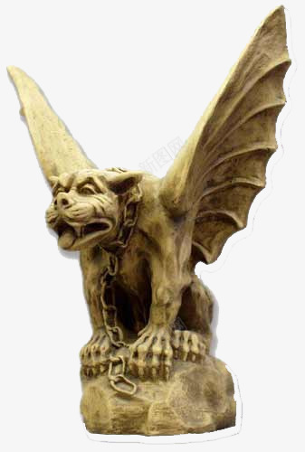 石制动物雕塑png免抠素材_88icon https://88icon.com 石像 长翅膀的豹子 雕塑 黄色