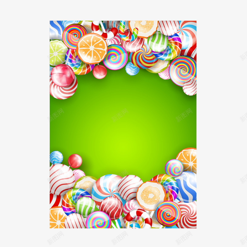 彩色糖果边框矢量图eps免抠素材_88icon https://88icon.com 童趣 糖果 边框 矢量图