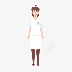 白色衣服护士矢量图素材
