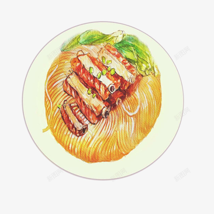 粉丝排骨绘画板png免抠素材_88icon https://88icon.com 传统食品 家常菜 小吃 手绘画 排骨 淮扬菜 粉丝 餐饮