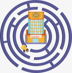 成功路径紫色迷宫成功路径矢量图高清图片