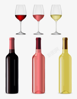 葡萄酒和酒杯矢量图素材