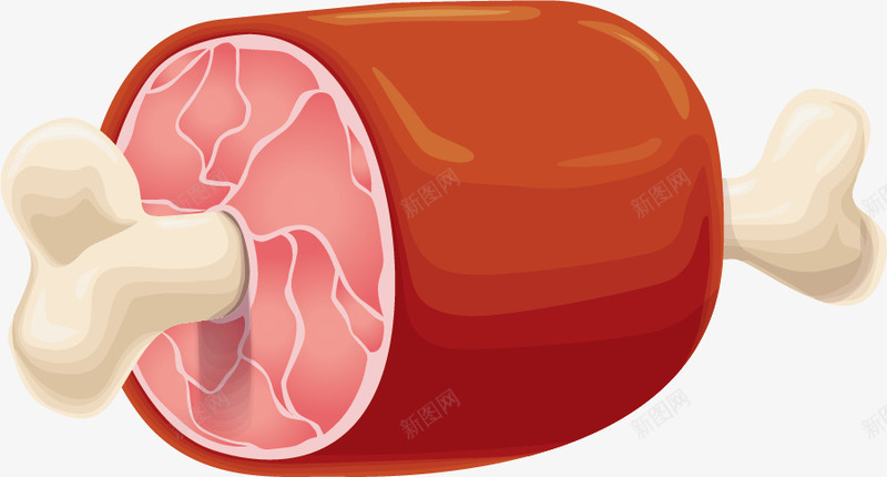 卡通红色肉块png免抠素材_88icon https://88icon.com 卡通 卡通肉块 简约 红色 纹路 肉块 质感 食品 骨头