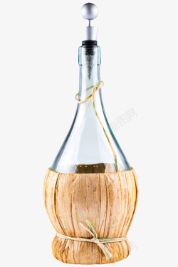 透明被缠绕的玻璃酒瓶古代器物实素材