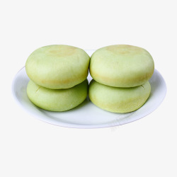 圆型可爱抹茶表皮绿豆糕素材