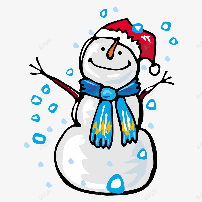卡通手绘雪人图png免抠素材_88icon https://88icon.com 下雪天 卡通雪人 围巾 圣诞节雪人 帽子 手绘