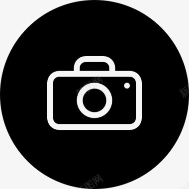 照片图标照相机的黑色圆形界面按钮图标图标