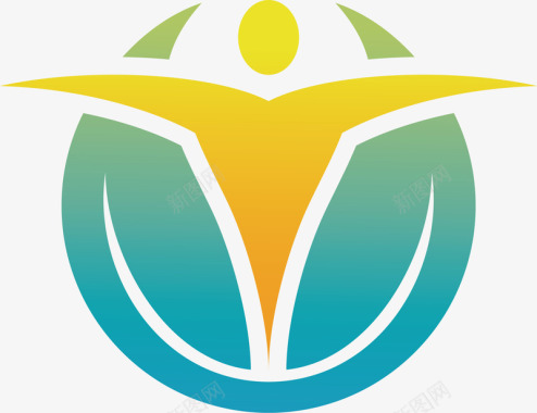 DNA科技logo蓝色的生态农业图标图标