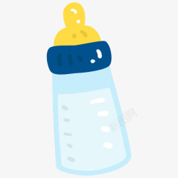 可爱的婴儿物品奶瓶矢量图素材