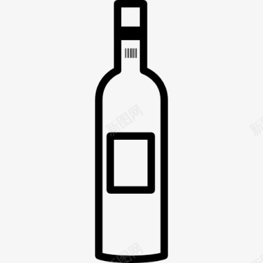 葡萄酒瓶和瓶塞酒瓶外形图标图标
